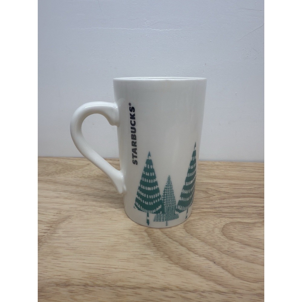 Starbucks Christmas Tree Coffee Mug | 2017 Green Evergreen Trees 17.8 fl oz #12